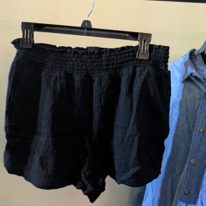 Elegant Black High Waist Women's Shorts